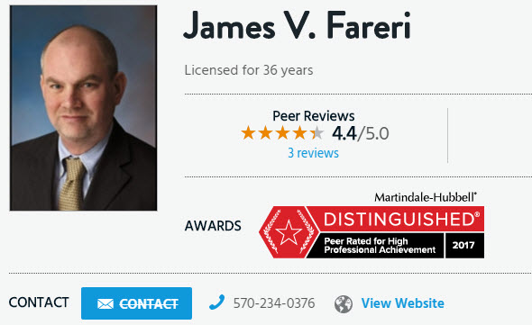 James V. Fareri Geiger Licensed for 36 years Peer Review 4.4/5.0
