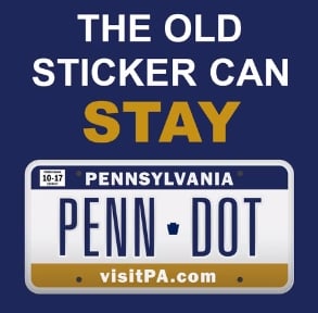 The Old Sticker Can Stay Pennsylvania Penn DOT visit PA.com