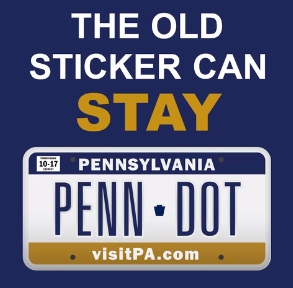 The Old Sticker Can Stay Pennsylvania Penn DOT visit PA.com