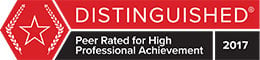Distinguished Peer Rated for High Professional Achievement 2017